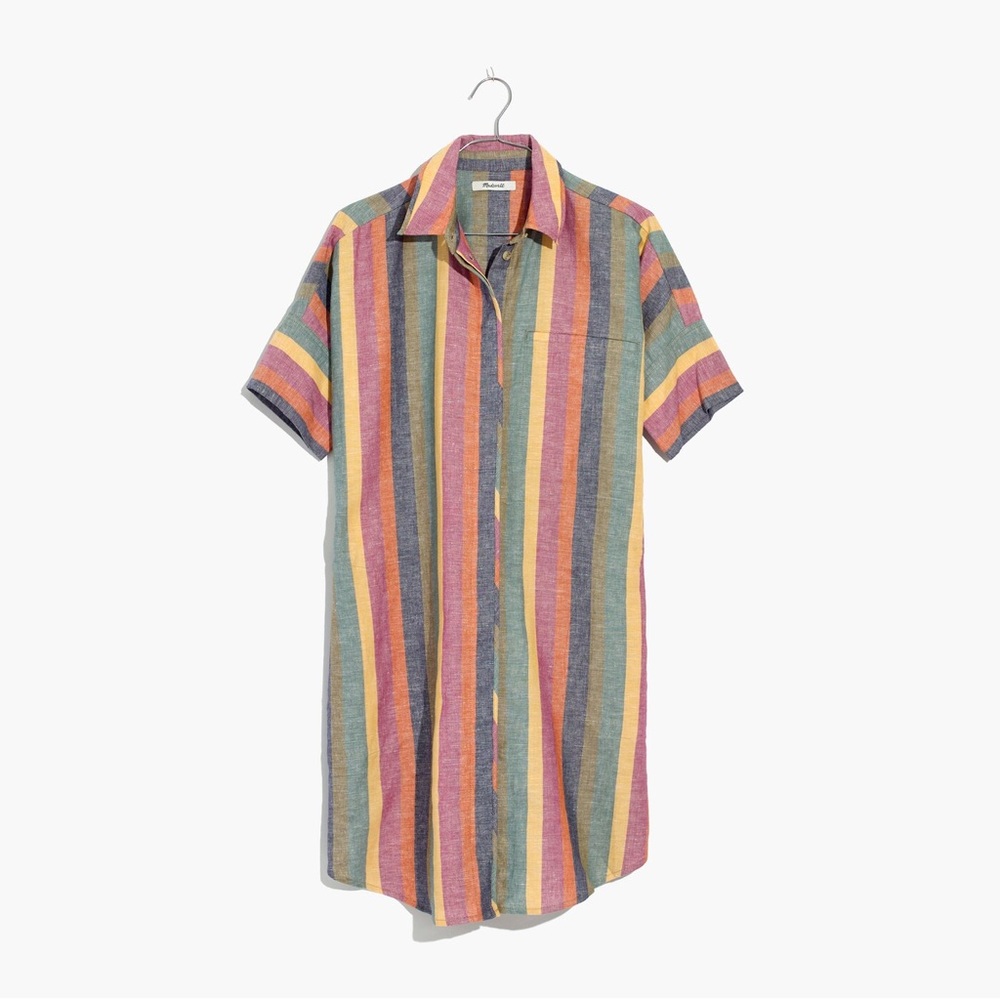 Madewell Courier Shirtdress in Rainbow